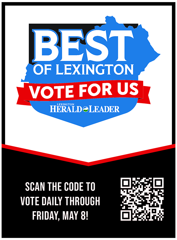 Scan the QR code to vote daily through May 8th for us for Best of Lexington
